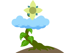 Size: 1600x1200 | Tagged: safe, artist:dropofthehatstudios, oc, oc only, oc:skyward root, cloud, commission, cutie mark, cutie mark only, dirt, flower, leaves, no pony, plant, roots, simple background, solo, transparent background