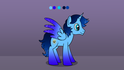 Size: 1920x1080 | Tagged: safe, artist:platinumdrop, oc, oc:blue thunder, alicorn, male, request, simple background, solo, stallion