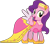 Size: 1157x1025 | Tagged: safe, artist:prixy05, pipp petals, pegasus, pony, g4, g5, alternate hairstyle, clothes, diadem, dress, female, g5 to g4, gala dress, generation leap, hat, hoof shoes, jewelry, mare, music notes, necklace, open mouth, open smile, pearl necklace, puffy sleeves, regalia, simple background, smiling, solo, spread wings, transparent background, vector, wings