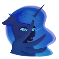 Size: 1656x1660 | Tagged: safe, artist:tanatos, nightmare moon, princess luna, alicorn, bust, crying, portrait, simple background, transformation