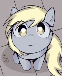 Size: 935x1150 | Tagged: safe, artist:trash-art06, derpy hooves, pegasus, pony, female, looking at you, looking up, mare, solo