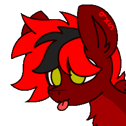Size: 1920x1920 | Tagged: safe, artist:nhale, oc, oc only, oc:zom rosefall, pegasus, pony, :p, animated, commission, cute, gif, long hair, simple background, solo, tongue out, transparent background, wings, ych result, yellow eyes