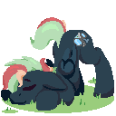 Size: 128x128 | Tagged: safe, artist:rhythmpixel, oc, oc only, oc:treading step, pegasus, digital art, face down ass up, grass, male, pixel art, relaxing, simple background, solo, stallion, transparent background