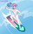 Size: 2567x2700 | Tagged: safe, artist:hayley566, princess flurry heart, human, equestria girls, g4, alternate hairstyle, barefoot, clothes, commission, equestria girls-ified, feet, female, goggles, older, older flurry heart, one-piece swimsuit, open mouth, solo, surfboard, surfing, swimsuit, water, wave