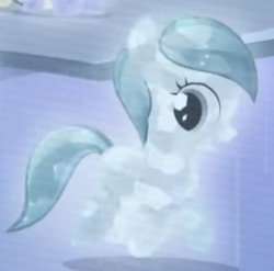 Size: 270x267 | Tagged: safe, screencap, glass slipper, crystal pony, earth pony, pony, g4, season 3, the crystal empire, cropped, crystal filly, cute, female, filly, foal, looking at someone, solo, trotting