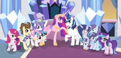 Size: 5304x2560 | Tagged: safe, artist:galaxynightsparkle, pound cake, princess cadance, princess flurry heart, shining armor, oc, oc:amorena, oc:chaos star, oc:crystal heart, oc:garion heart, oc:hamaliel, oc:night armor, oc:sky shine, oc:star heart, oc:swirl heart, alicorn, pegasus, pony, unicorn, g4, baby, baby pony, colt, concave belly, father and child, father and daughter, father and son, female, filly, foal, height difference, horn, husband and wife, male, mare, mother and child, mother and daughter, mother and son, offspring, offspring shipping, offspring's offspring, older, older flurry heart, older pound cake, older princess cadance, older shining armor, parent:pound cake, parent:princess cadance, parent:princess flurry heart, parent:shining armor, parents:poundflurry, parents:shiningcadance, physique difference, ship:poundflurry, ship:shiningcadance, shipping, slender, stallion, straight, thin, triplets