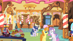 Size: 7000x3984 | Tagged: safe, artist:galaxynightsparkle, pound cake, princess flurry heart, pumpkin cake, oc, oc:star heart, alicorn, earth pony, pony, unicorn, g4, brother and sister, cake twins, colt, female, filly, foal, group, horn, male, offspring, older, older flurry heart, older pound cake, older pumpkin cake, parent:princess cadance, parent:shining armor, parents:shiningcadance, siblings, sisters, sugarcube corner, twins