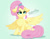 Size: 3840x2970 | Tagged: safe, artist:emyart18, fluttershy, pegasus, pony, g4, the last problem, chest fluff, female, gradient background, high res, mare, older, older fluttershy, sitting, solo, spread wings, wings