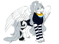 Size: 1400x1050 | Tagged: safe, artist:arexstar, oc, oc only, pegasus, pony, aroace pride flag, pegasus oc, simple background, solo, white background
