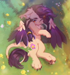 Size: 3315x3535 | Tagged: safe, artist:dedfriend, oc, oc only, pony, grass, paws, solo, wings