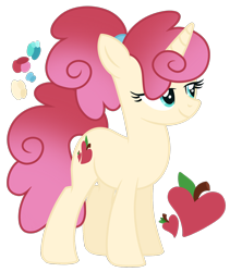 Size: 1464x1733 | Tagged: safe, artist:monochrome-sunsets, oc, oc only, pony, unicorn, g4, base used, female, horn, lidded eyes, magical lesbian spawn, mare, offspring, parent:apple bloom, parent:princess flurry heart, simple background, smiling, solo, transparent background