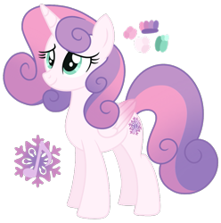 Size: 921x928 | Tagged: safe, artist:monochrome-sunsets, oc, oc only, alicorn, pony, g4, female, magical lesbian spawn, mare, not flurry heart, not sweetie belle, offspring, parent:princess flurry heart, parent:sweetie belle, simple background, solo, transparent background