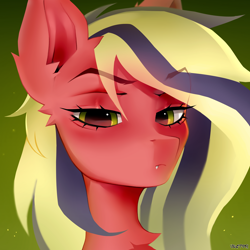 Size: 2500x2500 | Tagged: safe, artist:zlatavector, oc, oc only, oc:sindy silence, pegasus, pony, bust, commission, fangs, female, looking at you, mare, solo