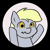 Size: 1080x1080 | Tagged: safe, artist:single purpose, derpy hooves, pegasus, pony, animated, gif, hooves up, loop, meme, perfect loop, scrunchy face, solo, spinning