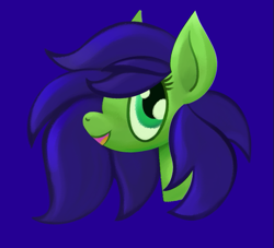 Size: 527x479 | Tagged: safe, artist:acura, pony, blue background, female, mare, simple background, solo