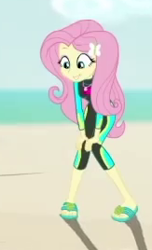Size: 163x268 | Tagged: safe, edit, edited screencap, screencap, fluttershy, human, aww... baby turtles, equestria girls, g4, my little pony equestria girls: better together, clothes, cropped, female, fluttershy's wetsuit, solo focus, swimsuit