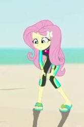 Size: 185x281 | Tagged: safe, edit, edited screencap, screencap, fluttershy, human, aww... baby turtles, equestria girls, g4, my little pony equestria girls: better together, clothes, cropped, female, fluttershy's wetsuit, solo focus, swimsuit