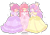 Size: 1820x1275 | Tagged: safe, artist:therosypinkprincess, apple bloom, scootaloo, sweetie belle, human, equestria girls, g4, blushing, clothes, crown, cutie mark crusaders, dress, eyes closed, female, gown, jewelry, one eye closed, open mouth, princess, princess apple bloom, princess daisy, princess peach, princess scootaloo, princess shokora, princess sweetie belle, regalia, simple background, smiling, sparkles, super mario bros., text, transparent background, trio, trio female, wink