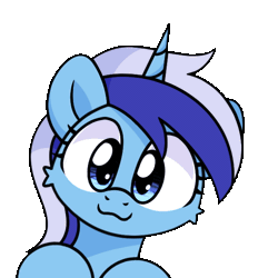 Size: 600x600 | Tagged: safe, artist:sugar morning, minuette, pony, unicorn, animated, female, gif, horn, kissing, mare, simple background, solo, sugar morning's kissies, transparent background