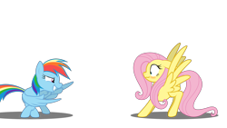 Size: 1920x1080 | Tagged: safe, artist:realdash, fluttershy, rainbow dash, pegasus, pony, g4, blushing, cute, dashabetes, duo, duo female, female, finger gun, finger guns, grin, implied lesbian, lesbian, mare, nose wrinkle, scrunchy face, ship:flutterdash, shipping, show accurate, shyabetes, simple background, smiling, spread wings, transparent background, vector, wide eyes, wingboner, wings, wip