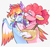 Size: 1246x1161 | Tagged: safe, artist:wanderingpegasus, pinkie pie, rainbow dash, earth pony, pegasus, pony, g4, batter, blaze (coat marking), blushing, bowl, chest fluff, coat markings, colored ears, colored hooves, colored wings, duo, duo female, ear fluff, eyebrows, eyebrows visible through hair, face licking, facial markings, female, food, lesbian, licking, mare, multicolored wings, rainbow wings, ship:pinkiedash, shipping, simple background, smiling, socks (coat markings), spoon, sprinkles in hair, unshorn fetlocks, white background, wings