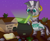 Size: 3200x2651 | Tagged: safe, artist:sweetielover, zecora, zebra, g4, baby, battery, bipedal, bipedal leaning, book, box, bracelet, cauldron, countryside, diaper, ear piercing, earring, female, filly, flower, foal, glowing, high res, implied tail hole, jewelry, leaning, mouth hold, night, piercing, plant, rock, solo, standing, stick, toy