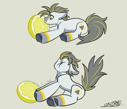 Size: 2800x2400 | Tagged: safe, artist:0747rho, oc, oc only, oc:circuit breaker, pegasus, pony, commission, food, lemon, lemon meme, licking, meme, pegasus oc, puckered face, scrunchy face, silly, silly pony, simple background, solo, sour, tongue out, white background, ych result