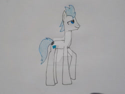 Size: 1032x774 | Tagged: safe, artist:violetrose13-art, stratus wind, earth pony, pony, g4, cute, deviantart watermark, male, obtrusive watermark, older, older stratus wind, rule 63, solo, stallion, stratusbetes, traditional art, watermark