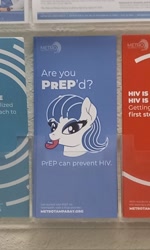 Size: 1226x2048 | Tagged: artist needed, safe, oc, oc only, oc:my little preppy, pony, g4, advertisement, hiv, pills, sexually transmitted disease, solo, tongue holding