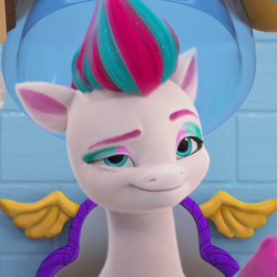 Size: 1080x1080 | Tagged: safe, screencap, zipp storm, pegasus, pony, g5, my little pony: make your mark, my little pony: make your mark chapter 4, the manesquerade ball, cropped, eyebrows, raised eyebrow, solo