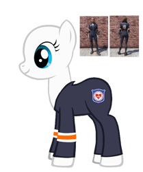 Size: 900x1075 | Tagged: safe, oc, oc only, human, pony, fallout equestria, base used, clothes, fallout, fallout 76, female, jumpsuit, original art, reference used, responders, responders paramedic jumpsuit, simple background, uniform, white background