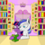 Size: 1500x1500 | Tagged: safe, artist:icycrymelon, shining armor, twilight sparkle, pony, unicorn, g4, book, bookshelf, brother and sister, chandelier, duo, duo male and female, female, horn, library, male, reading, sibling love, siblings, smiling