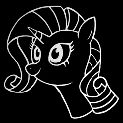 Size: 500x500 | Tagged: safe, artist:ponyhugger, rarity, g4, black background, simple background, solo