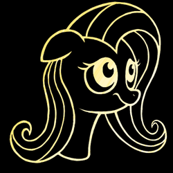 Size: 500x500 | Tagged: safe, artist:ponyhugger, fluttershy, pony, g4, black background, simple background, solo