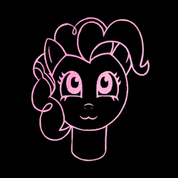 Size: 500x500 | Tagged: safe, artist:ponyhugger, pinkie pie, g4, black background, simple background, solo
