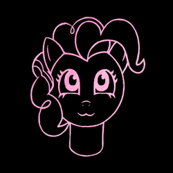 Size: 500x500 | Tagged: safe, artist:ponyhugger, pinkie pie, pony, g4, black background, simple background, solo