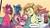 Size: 1334x737 | Tagged: safe, artist:natalie haines, idw, captain buck, flank the tank, kiki kaboom, tina two bits, earth pony, pegasus, pony, unicorn, g5, kenbucky roller derby #4, my little pony: kenbucky roller derby, spoiler:comic, spoiler:g5comic, dialogue, emanata, female, group, horn, laughing, laughingmares.jpg, male, mare, pathetic, quintet, reaction image, speech bubble, stallion, unnamed character, unnamed pony