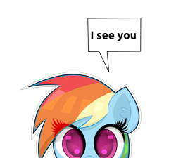 Size: 10000x9000 | Tagged: safe, artist:scandianon, derpibooru exclusive, rainbow dash, pegasus, pony, g4, absurd resolution, cute, dashabetes, dialogue box, eye clipping through hair, female, looking at you, mare, peeking, simple background, soon, talking, talking to viewer, transparent background