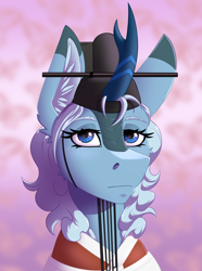 Size: 2000x2692 | Tagged: safe, artist:twotail813, oc, oc only, oc:winter frost, kirin, equestria at war mod, bust, clothes, hat, portrait, solo
