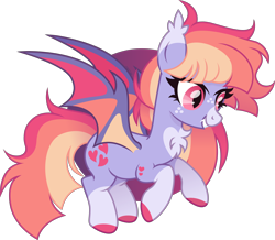 Size: 3510x3055 | Tagged: safe, artist:cirillaq, oc, oc only, oc:starry love, bat pony, pony, female, mare, simple background, solo, transparent background