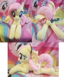 Size: 1002x1208 | Tagged: safe, artist:furrysale, fluttershy, pegasus, pony, g4, butt, commission, female, irl, lying down, mare, multiple views, photo, plot, plushie, prone, sex toy, solo, spread wings, wings, your character here