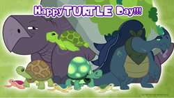 Size: 5360x3015 | Tagged: safe, artist:andoanimalia, mr. tortoisnap, pushkin, tank, snapping turtle, tortoise, turtle, anthro, g4, giant tortoise, klugetowner, sea turtle
