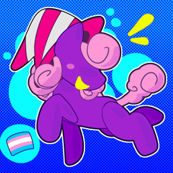 Size: 1800x1800 | Tagged: safe, artist:caspia-hibiscus, earth pony, pony, female, hat, paper mario: the thousand year door, ponified, pride, pride flag, solo, transgender, transgender pride flag, vivian (paper mario), witch hat