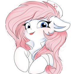 Size: 4000x4000 | Tagged: safe, artist:ser-p, nurse redheart, pony, absurd resolution, loose hair, simple background, solo, white background