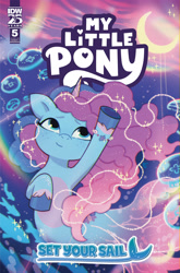 Size: 2063x3131 | Tagged: safe, artist:paulina ganucheau, idw, misty brightdawn, fish, merpony, pony, seapony (g4), unicorn, g5, my little pony: tell your tale, official, spoiler:comic, spoiler:g5, bubble, comic cover, cover, cover art, female, horn, mare, seaponified, seapony misty brightdawn, solo, species swap, underwater, water