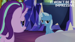 Size: 2000x1125 | Tagged: safe, edit, edited screencap, editor:quoterific, screencap, starlight glimmer, trixie, all bottled up, g4, cutie map, duo, duo female, female, twilight's castle