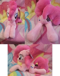 Size: 958x1208 | Tagged: safe, artist:furrysale, pinkie pie, earth pony, pony, g4, butt, commission, female, irl, lying down, mare, multiple views, photo, plot, plushie, prone, solo, underhoof, your character here