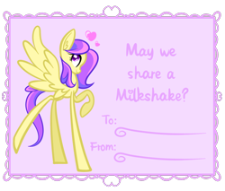 Size: 1280x1088 | Tagged: safe, artist:princessfaeron, oc, oc:sweet heart, pegasus, pony, female, long legs, mare, solo, valentine's day card