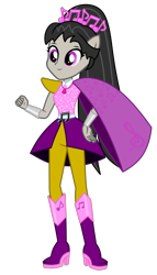 Size: 1024x1792 | Tagged: safe, artist:ajosterio, octavia melody, human, equestria girls, g4, boots, crystal guardian, high heel boots, ponied up, shoes, simple background, solo, transparent background
