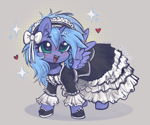 Size: 1935x1616 | Tagged: safe, artist:krista-21, princess luna, alicorn, pony, g4, bow, clothes, commission, commissioner:shaddar, cute, dress, female, filly, filly luna, foal, hair bow, s1 luna, solo, victorian, woona, younger